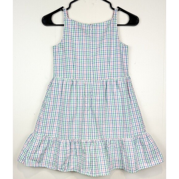 Florence Eiseman Plaid Seersucker Tiered Girls Dress, Size 8 - Picture 4 of 6